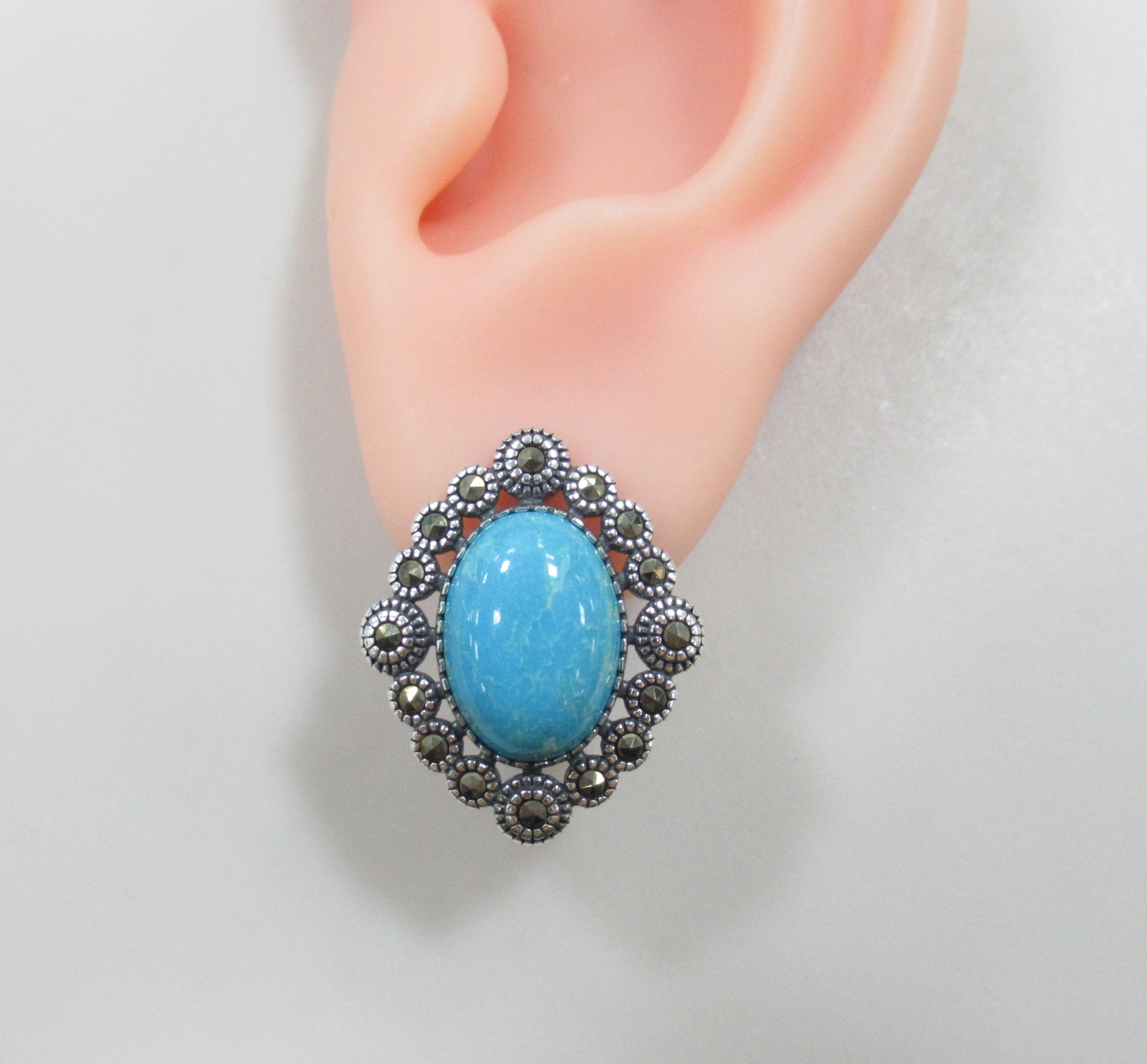 Серебряные серьги с бирюзой